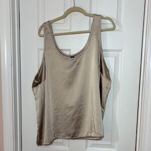 Old Navy Tan/Taupe Women’s Satin Tan Tank Top- Size XXL